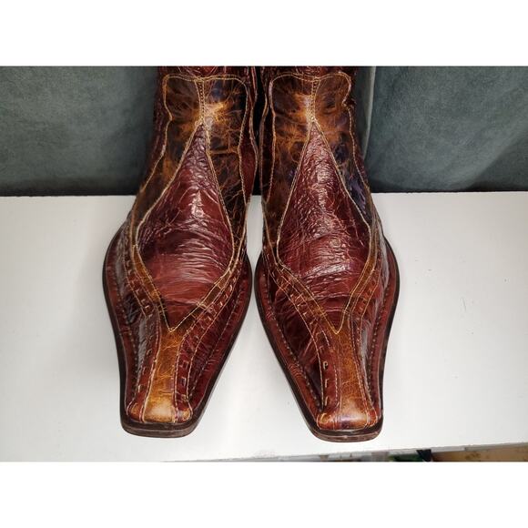 Jo Ghost Brown Zipper Ankle Luxury Boots Vero Cuoio Made in Italy EU 46 US 13 - Picture 4 of 12